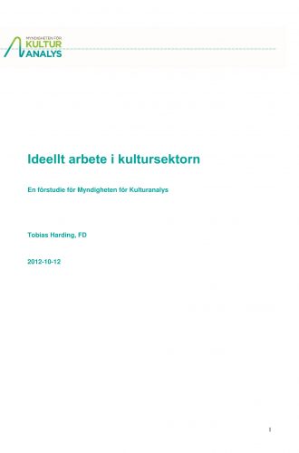 Omslagsbild Ideellt arbete i kultursektorn