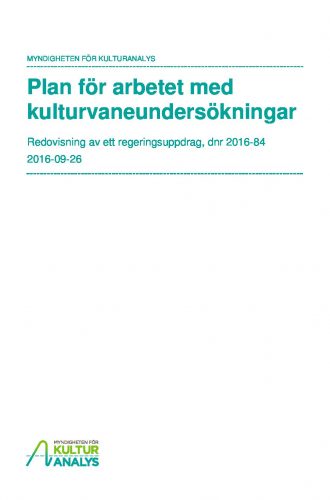 Omslagsbild Plan för arbetet med kulturvaneundersökningar